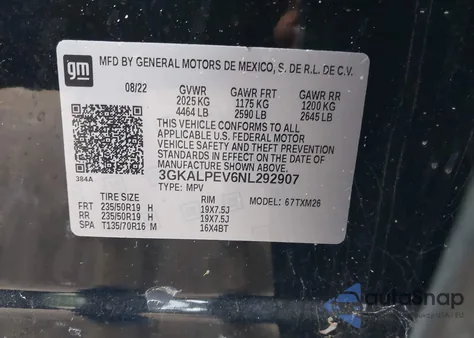 2022 GMC Terrain Fwd Slt from USA, damaged, VIN 3GKALPEV6NL292907